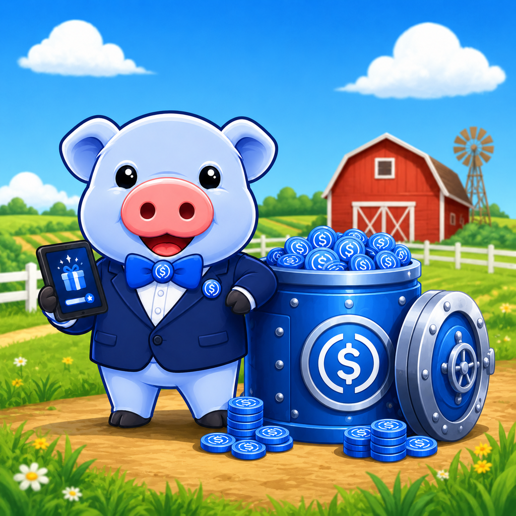 Peggy Bank with USDC rewards by the vault